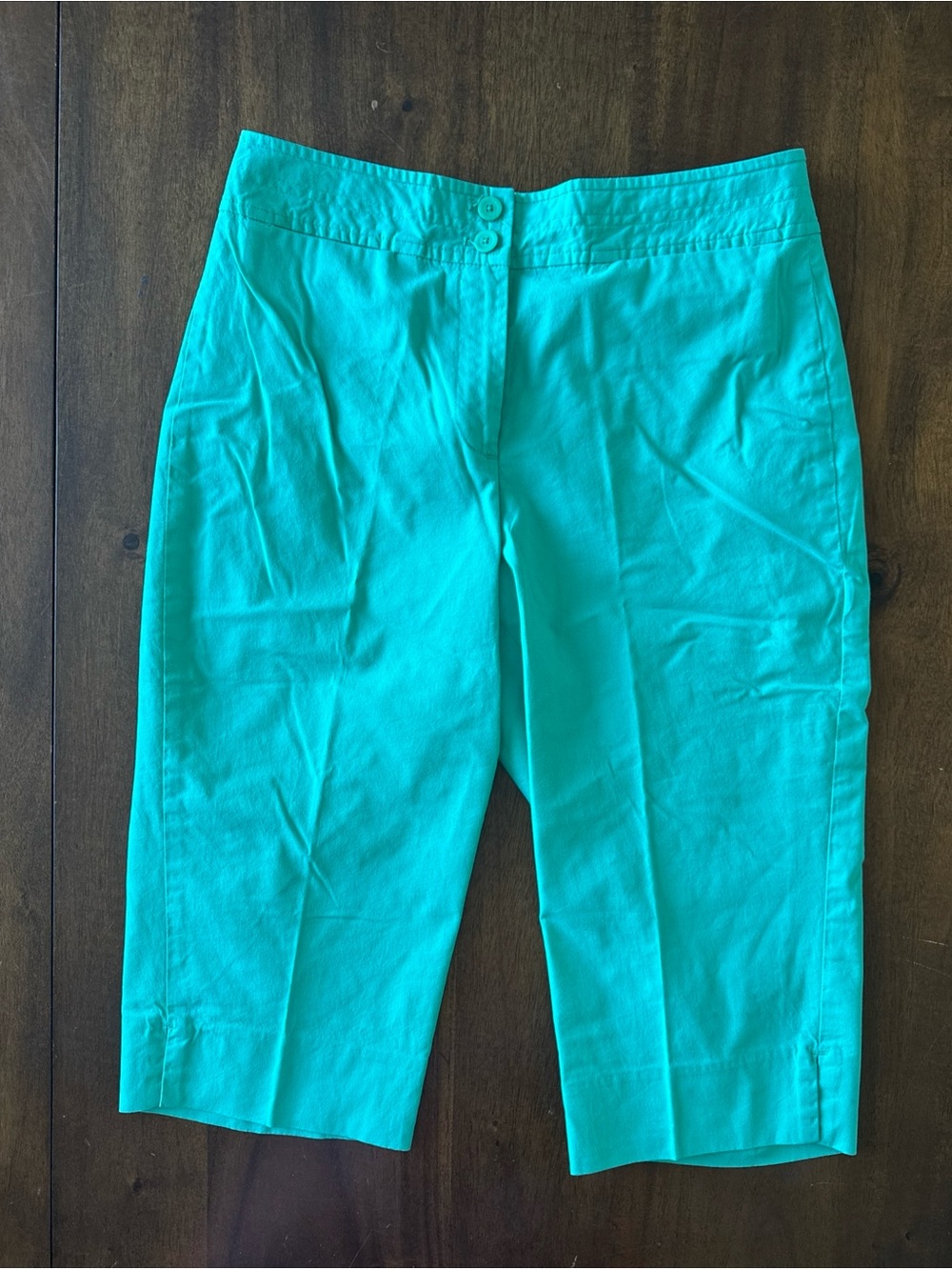 Talbots Green Clam Digger Capri Pants Stretch Size 4 Preppy Coastal Beachy